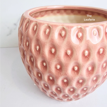 Load image into Gallery viewer, The Leaferie Bea pink strawberry ceramic pot
