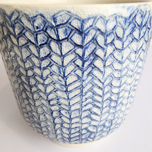 Load image into Gallery viewer, The Leaferie Cora blueish flowerpot. ceramic material
