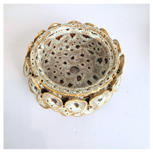 Load image into Gallery viewer, Handmade dune Decorative pot with circular design on a white background, featuring the brand &#39;LEAFAERIE&#39;.
