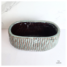 Load image into Gallery viewer, The Leaferie Hollis Long Shallow Pot. Ceramic material
