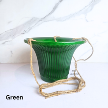 Load image into Gallery viewer, The Leaferie Lyon hanging flowerpot . 3 colours blue, green and white and 2 sizes . Ceramic material
