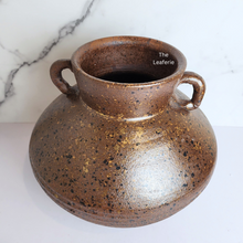 Load image into Gallery viewer, The Leaferie Arlo big brown pot. with ears. ceramic material
