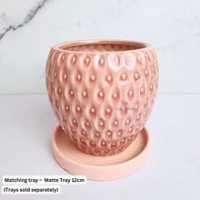 Load image into Gallery viewer, The Leaferie Bea pink strawberry ceramic pot
