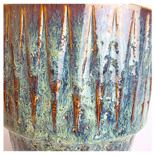 Load image into Gallery viewer, Cielo Ceramic pot with textured surface on a white background, featuring the brand &#39;LEAFAERIE&#39;.
