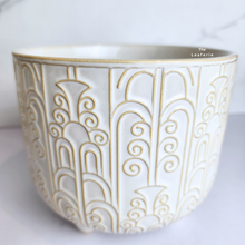 Load image into Gallery viewer, The Leaferie Loki white flowerpot with stand. ceramic material
