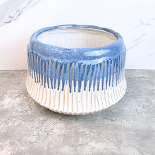 Load image into Gallery viewer, The Leaferie Amoura big flowerpot. ceramic blue pot
