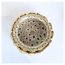 Load image into Gallery viewer, Handmade dune Decorative pot with circular design on a white background, featuring the brand &#39;LEAFAERIE&#39;.
