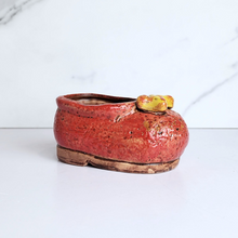 Load image into Gallery viewer, The Leaferie Bea Shoe red pot. ceramic material
