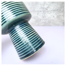 Load image into Gallery viewer, Marien Ceramic planter with striped design on a white surface, featuring the brand &#39;LEAFERIE&#39;.
