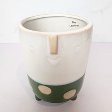 Load image into Gallery viewer, The Leaferie Mikkola flowerpot . 2 designs face design ceramic pot.
