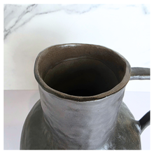 Load image into Gallery viewer, Kuro Leaferie Signature Black ceramic pitcher with &#39;Leaferie&#39; 

