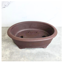 Load image into Gallery viewer, Leaferie Oval Bonsai pot with 'Bonsai 97' branding on a light background
