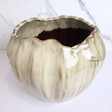 Load image into Gallery viewer, The Leaferie Maple Big beige flowerpot. ceramic material
