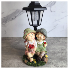 Load image into Gallery viewer, The Leaferie Everlyn lamp garden light with solar light. resin material
