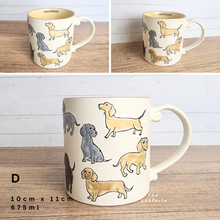 Load image into Gallery viewer, The Leaferie Olivier Mugs and cups .6 designs cups. Design D Dogs
