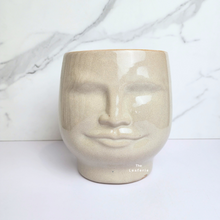 Load image into Gallery viewer, The Leaferie Mali Flowerpot. face ceramic pot.
