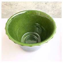 Load image into Gallery viewer, Alto Green ceramic planter with &#39;LEAFERIE&#39; branding on a light gray background
