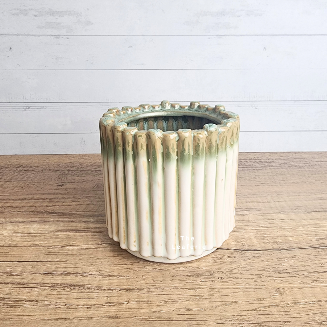 The Leaferie Olympia ice cream stick flowerpot. ceramic material