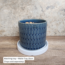 Load image into Gallery viewer, The Leaferie Cloutier blue ceramic pot
