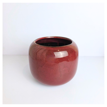 Load image into Gallery viewer, Soraya ceramic pots, one red and one green, with &#39;LEAFERIE&#39; branding on a white background.
