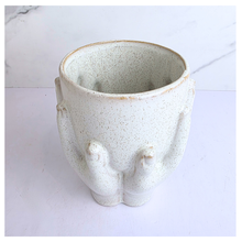 Load image into Gallery viewer, Hannie ceramic vase labeled 'Hannie' on a marble background with 'LEAFERIE' branding.

