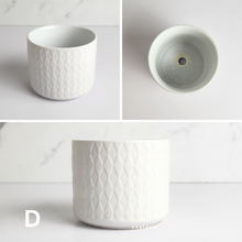 Load image into Gallery viewer, The Leaferie Mini Pots Series 6 . 12 mini pot designs . ceramic small planter. View of design D
