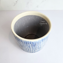 Load image into Gallery viewer, The Leaferie Cora blueish flowerpot. ceramic material
