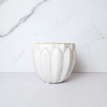 Load image into Gallery viewer, The Leaferie Averly white ceramic pot. 
