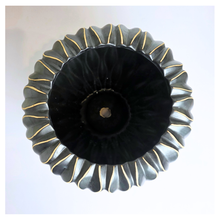 Load image into Gallery viewer, Leaferie signature Ravene Black flowerepot with wavy design. ceramic
