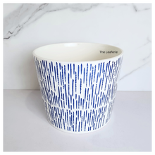 Load image into Gallery viewer, The Leaferie Marin blue and white ceramic pot.
