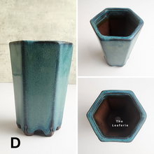 Load image into Gallery viewer, The Leaferie Bonsai Series 26. blue theme. 4 designs ceramic pot. photo of designs D
