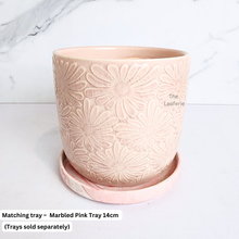 Load image into Gallery viewer, The Leaferie Delia pink flower ceramic pot
