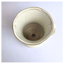 Load image into Gallery viewer, Ivora White ceramic mug with handles on a light gray background, featuring the LEAFERIE brand.
