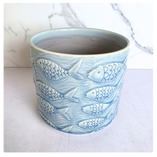 Load image into Gallery viewer, Lumera with fish pattern flowerpot on a white background, featuring the brand 'LEAFERIE'.
