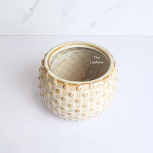 Load image into Gallery viewer, The Leaferie Cedro beige ceramic pot. small planter
