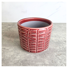 Load image into Gallery viewer, The Leaferie Otto pot 2 colors yellow and red ceramic pot.
