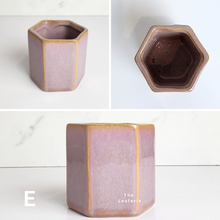 Load image into Gallery viewer, The Leaferie Petit pots Series 10 . 12 designs of ceramic mini pots. view of all  design E
