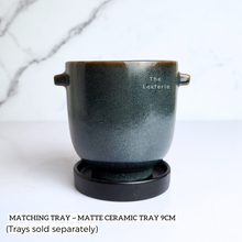 Load image into Gallery viewer, The Leaferie Marcel black flowerpot. ceramic material
