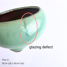 Load image into Gallery viewer, Collection of As-Is Feb 26 ceramic pots with various designs and colors Leaferie brand.
