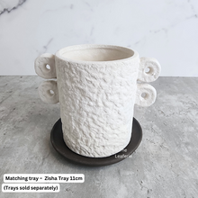 Load image into Gallery viewer, The Leaferie Nover white ceramic pot with ear
