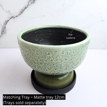 Load image into Gallery viewer, The Leaferie Thora green flowerpot. ceramic material
