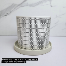 Load image into Gallery viewer, The Leaferie Izel white geometric flowerpot. ceramic material
