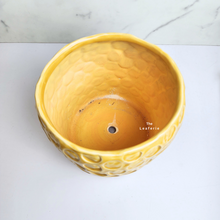Load image into Gallery viewer, The Leaferie Puro yellow bee hive ceramic pot. 2 sizes
