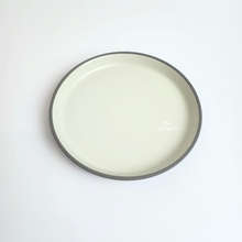 Load image into Gallery viewer, The Leaferie ceramic round tray with black trimming
