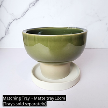 Load image into Gallery viewer, The Leaferie Olive green ceramic pot
