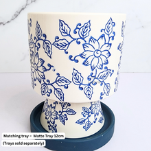 Load image into Gallery viewer, The Leaferie Torrio blue and white floral vase ceramic flowerpot
