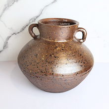 Load image into Gallery viewer, The Leaferie Arlo big brown pot. with ears. ceramic material
