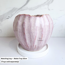 Load image into Gallery viewer, The Leaferie Ottem pink ceramic flowerpot.
