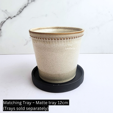 Load image into Gallery viewer, The Leaferie Juniper ceramic beige pot
