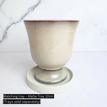 Load image into Gallery viewer, The Leaferie Keave trophy beige ceramic pot
